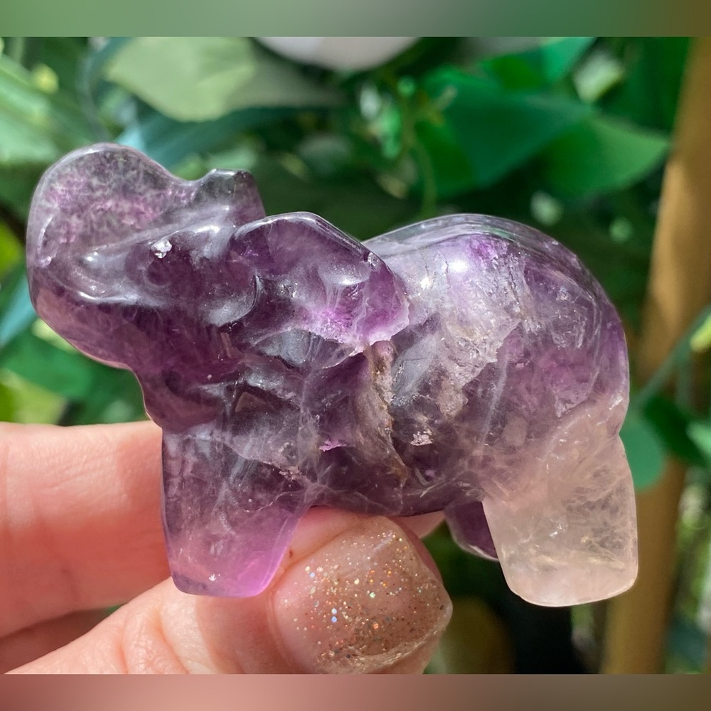 Purple Crystal Fluorite Elephant - Picture 4 of 16